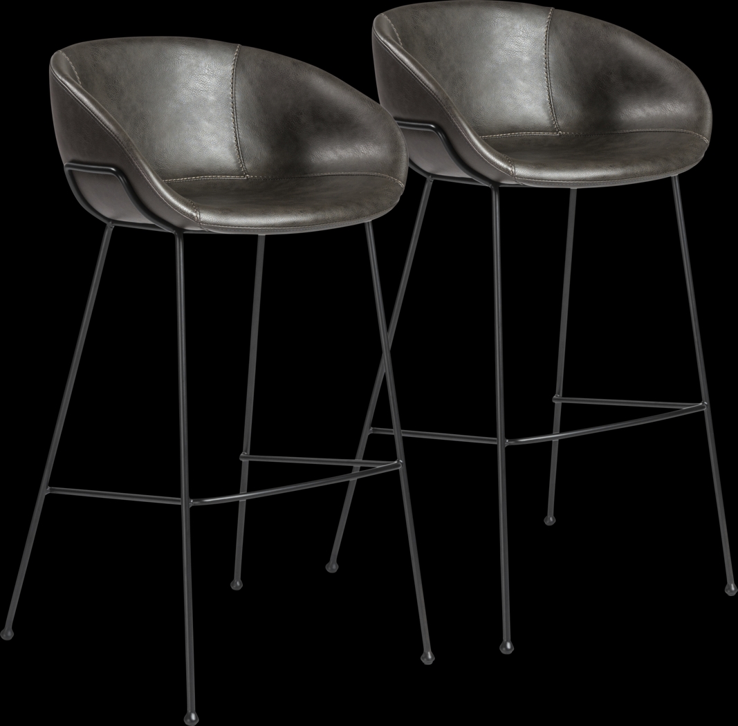 Choupique Dark Gray Barstool, Set of 2 - Thumbnail - Image 3