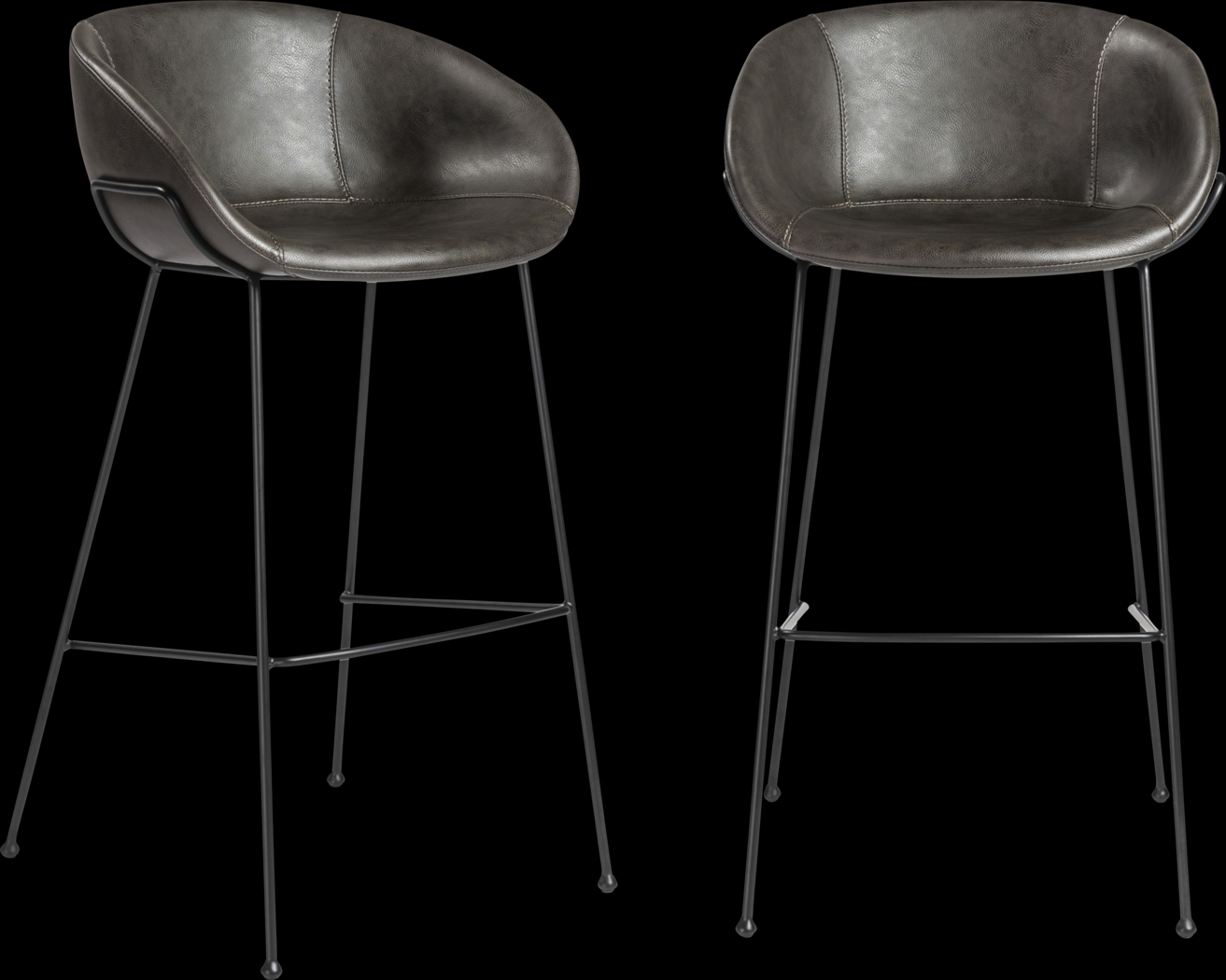 Choupique Dark Gray Barstool, Set of 2 - Thumbnail - Image 1