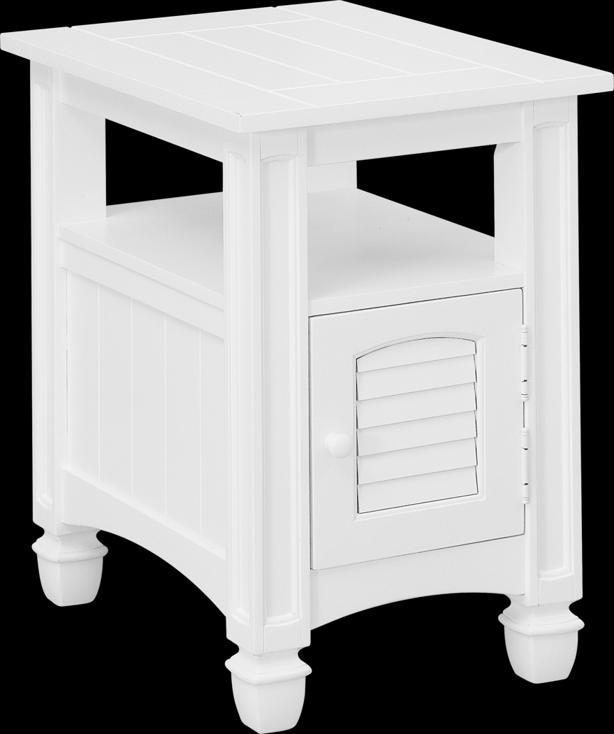 Chrissa White Chairside Table - Thumbnail - Image 1