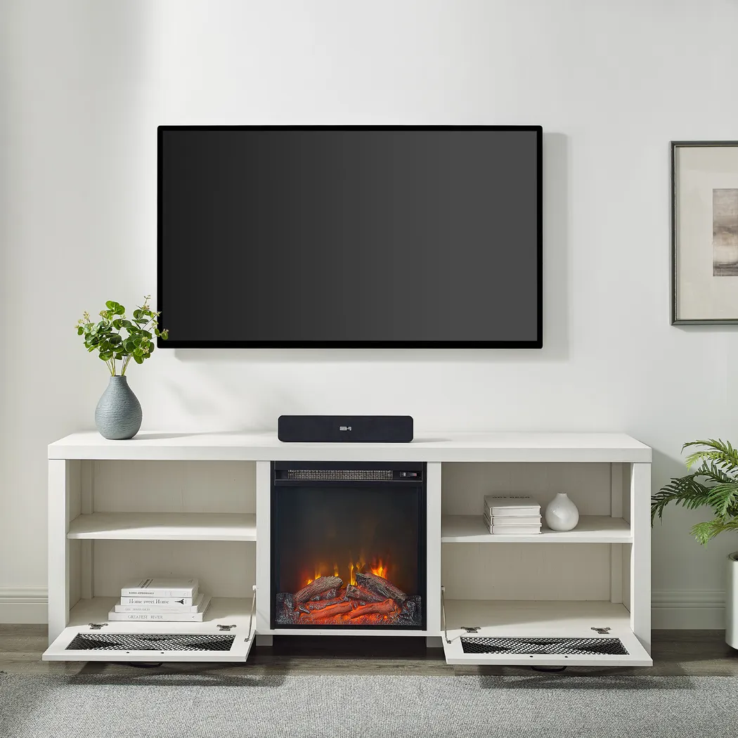 Chromite White 70 in. Console With Electric Fireplace - Thumbnail - Image 6