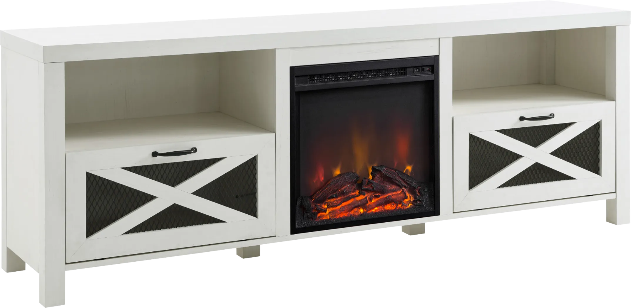 Chromite White 70 in. Console With Electric Fireplace - Thumbnail - Image 1