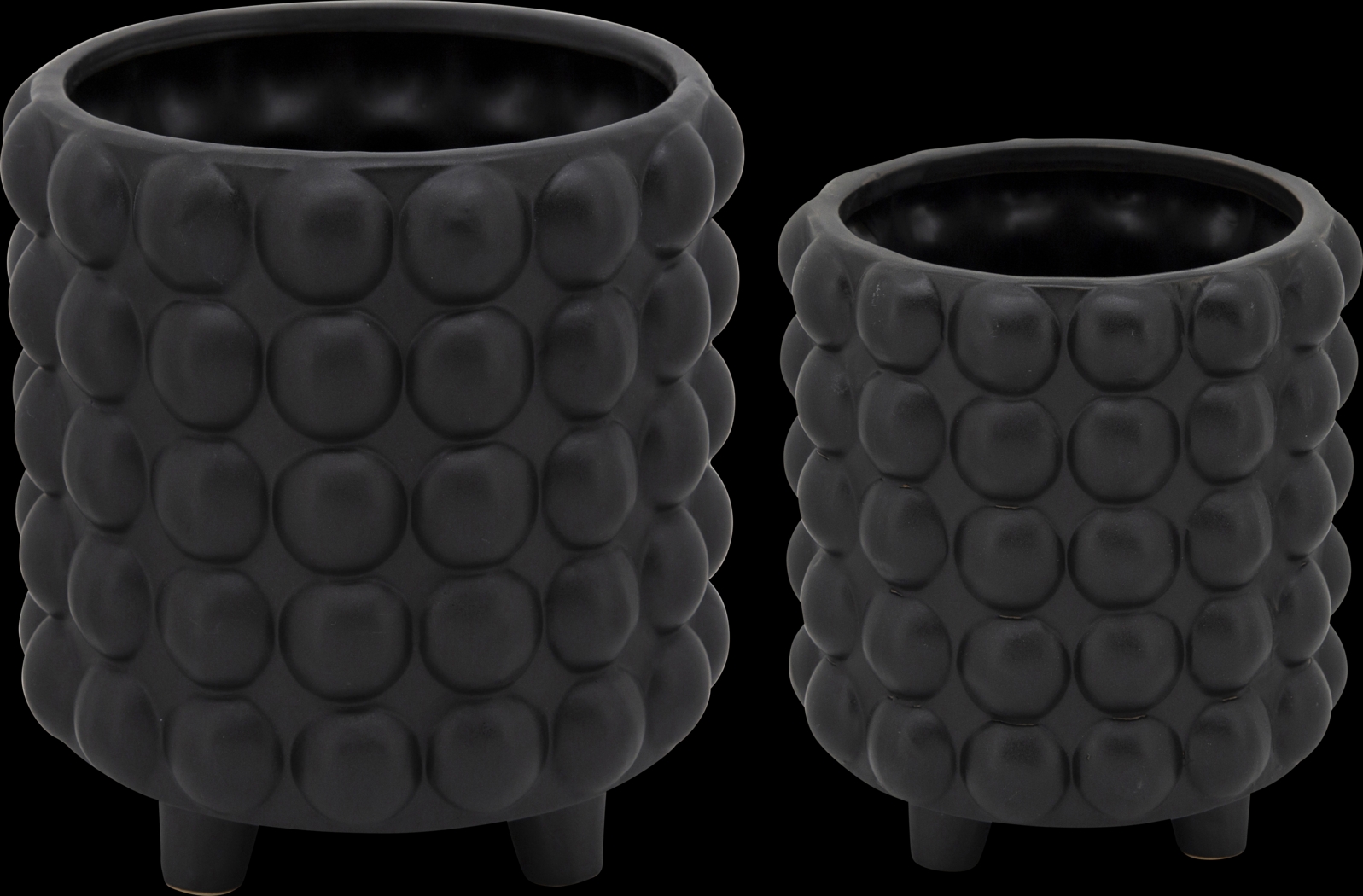 Chrystan Black Planter, Set of 2 - Thumbnail - Image 1