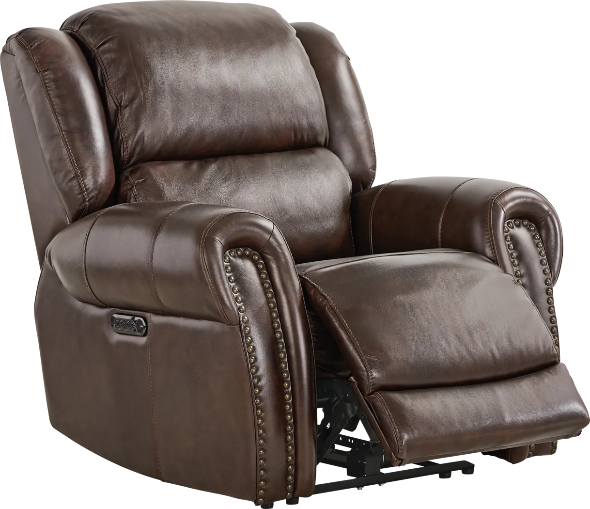 Churchill Brown 3 Pc Dual Power Reclining Leather Living Room - Thumbnail - Image 13