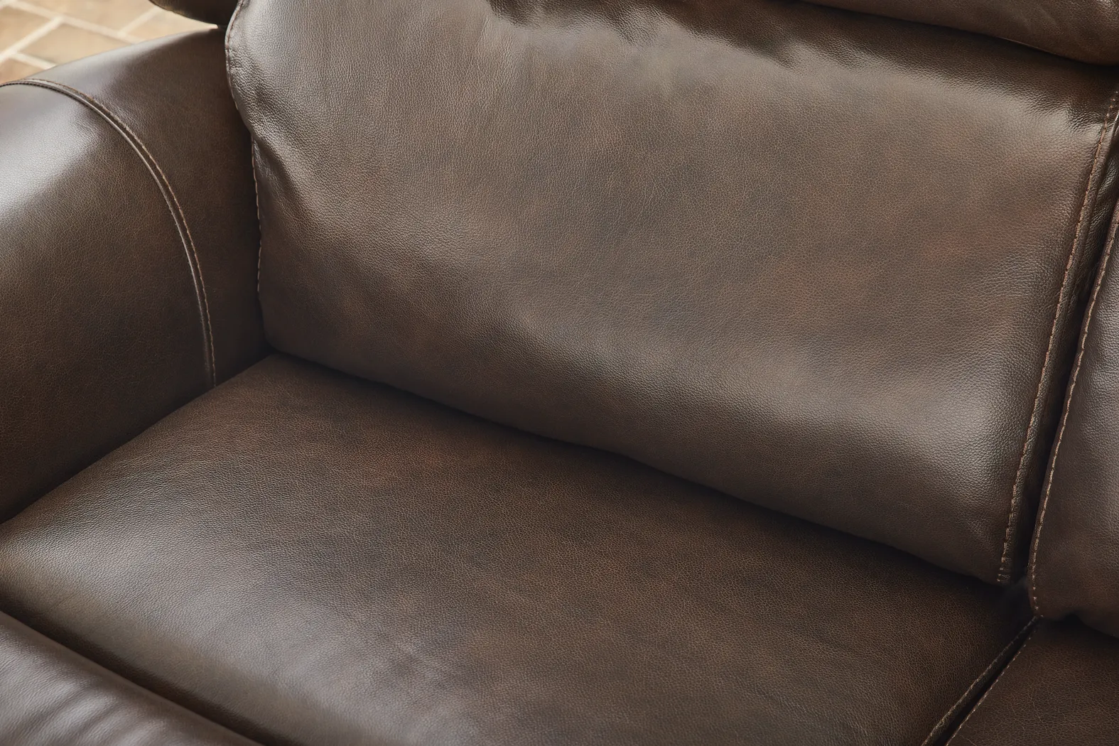 Churchill Brown Leather 2 Pc Living Room with Dual Power Reclining Sofa - Thumbnail - Image 5