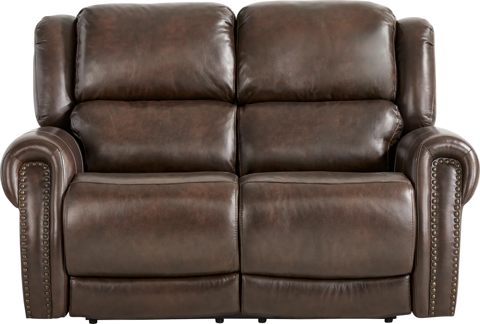 Churchill Brown Reclining Leather Loveseat - Thumbnail - Image 3