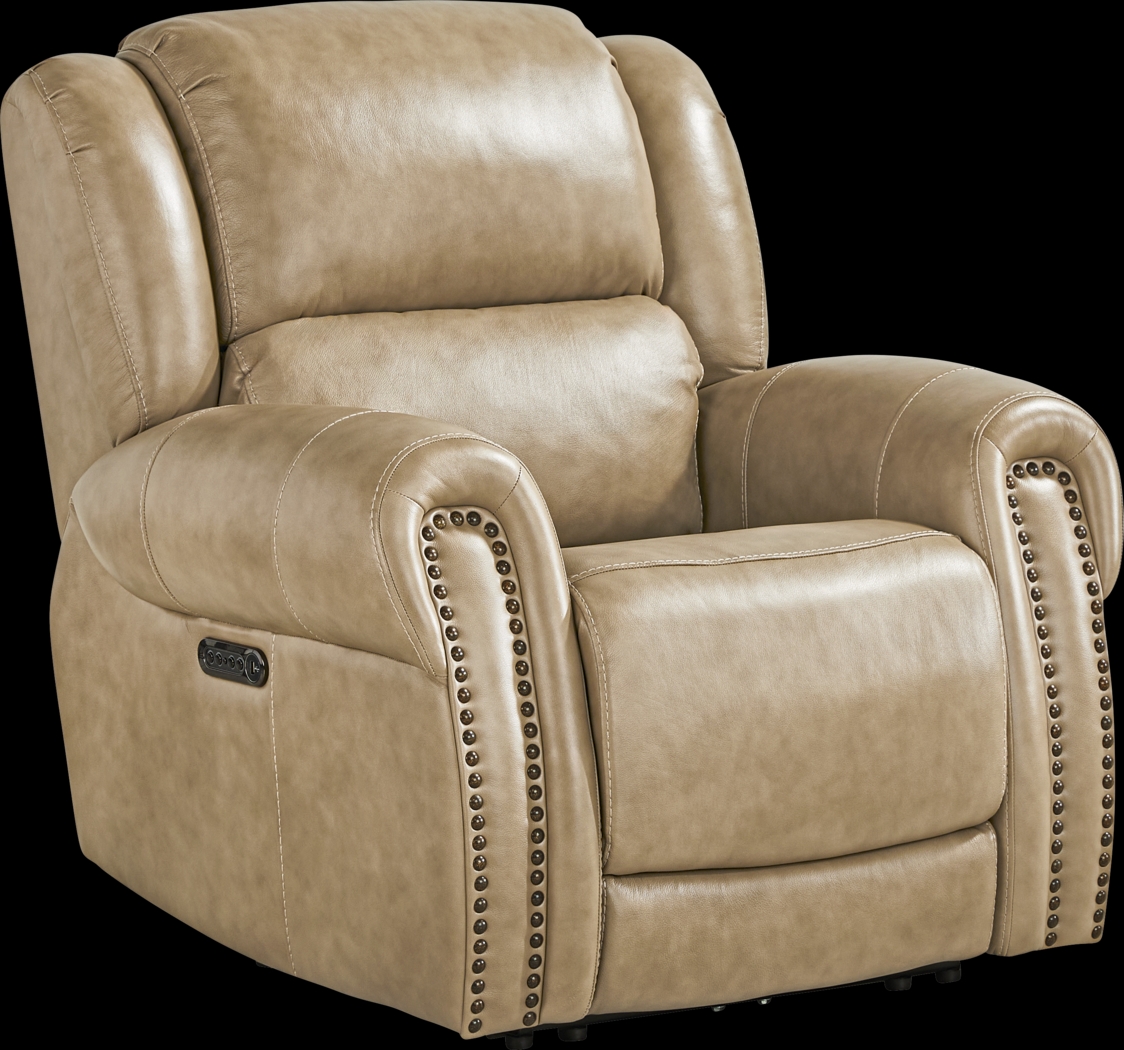Churchill Taupe 8 Pc Dual Power Reclining Leather Living Room - Thumbnail - Image 15