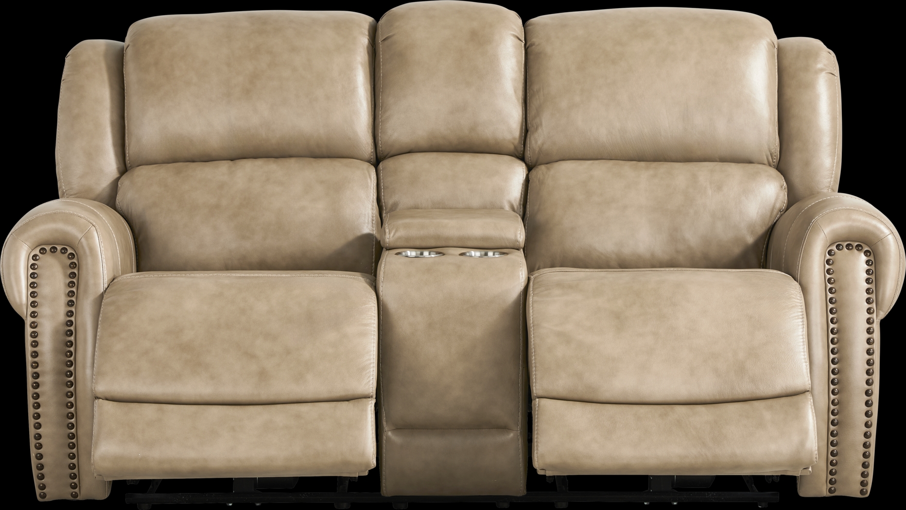 Churchill Taupe 8 Pc Dual Power Reclining Leather Living Room - Thumbnail - Image 8