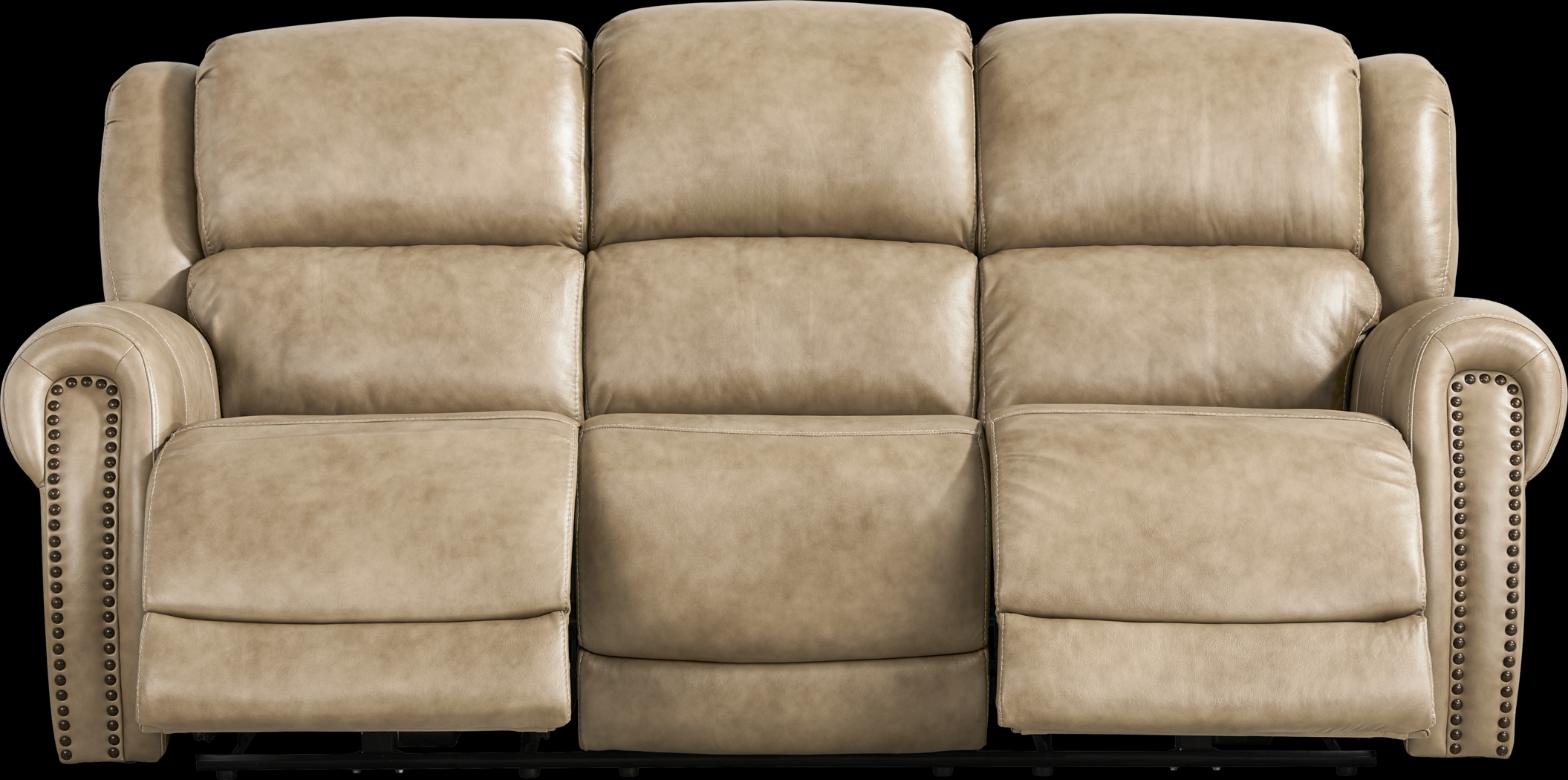 Churchill Taupe 8 Pc Dual Power Reclining Leather Living Room - Thumbnail - Image 2