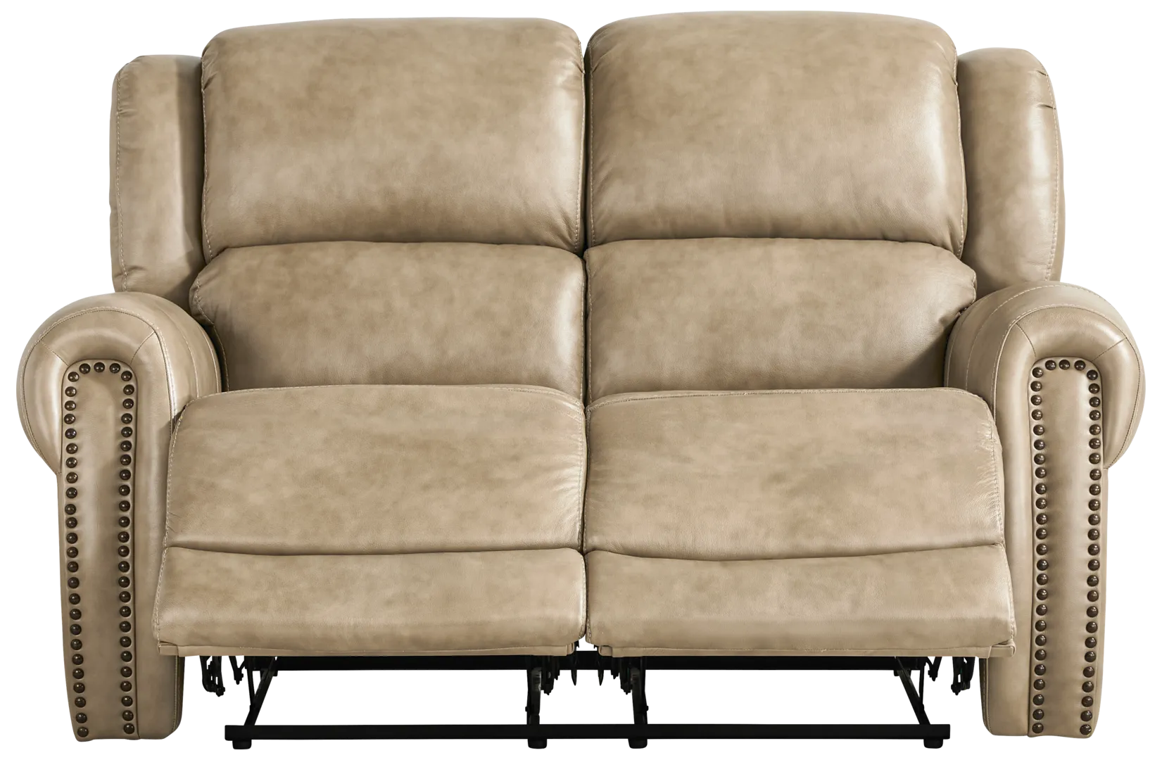 taupe reclining loveseat