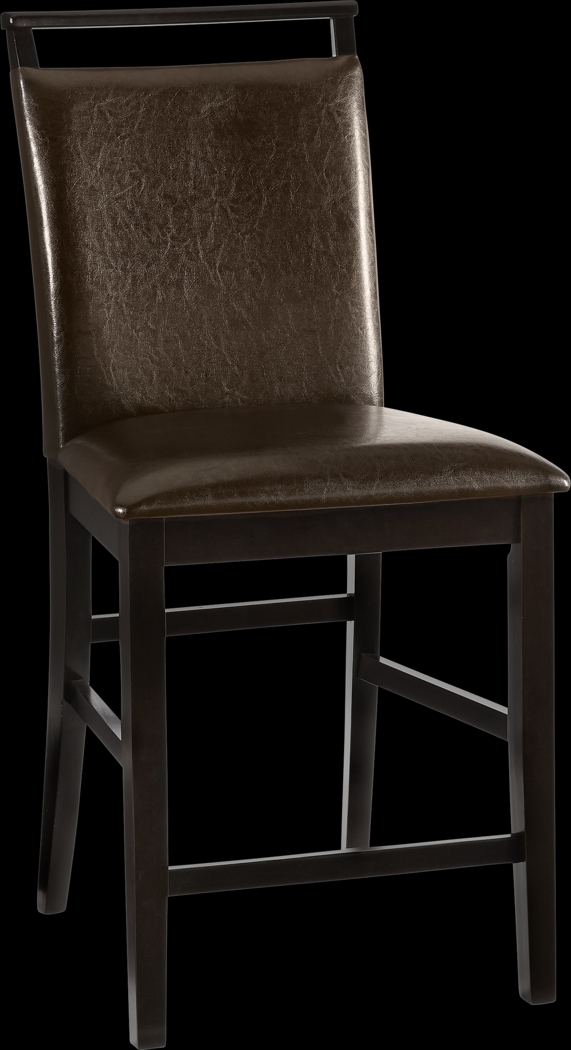 Ciara Espresso 5 Pc 48" Round Counter Height Dining Set with Brown Stools - Thumbnail - Image 4