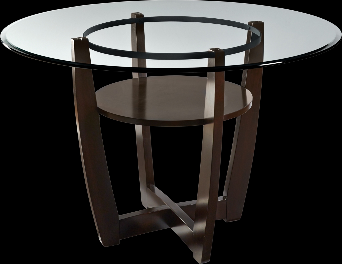 Ciara Espresso 5 Pc 48" Round Counter Height Dining Set with Red Stools - Thumbnail - Image 3