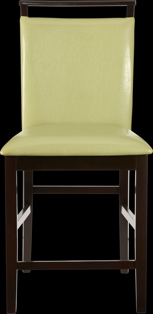 Ciara Espresso 5 Pc 54" Round Counter Height Dining Set with Green Stools - Thumbnail - Image 5