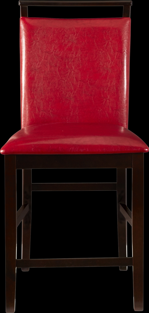 Ciara Espresso 5 Pc 48" Round Counter Height Dining Set with Red Stools - Thumbnail - Image 4