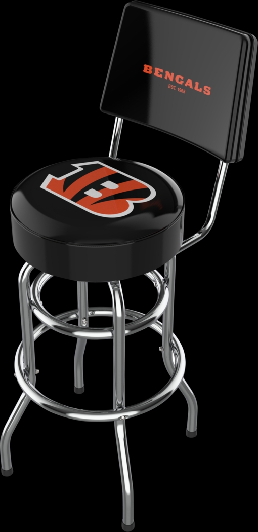 Cincinnati Bengals Black Swivel Barstool with Back - Thumbnail - Image 1