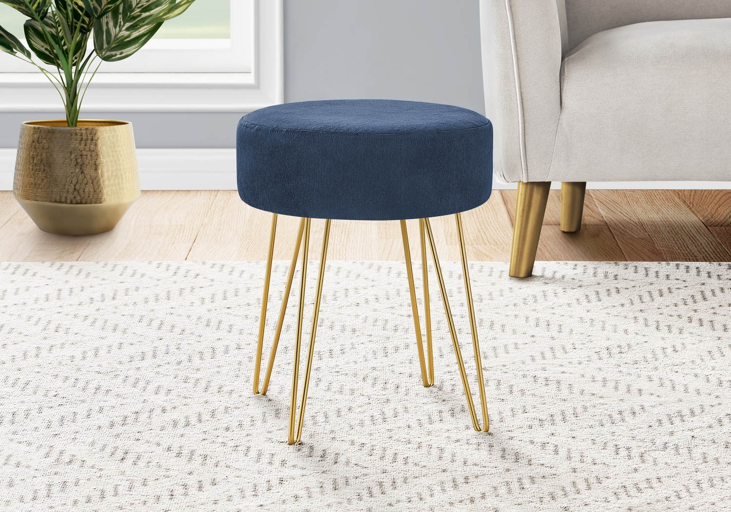 Cinderlane Blue Ottoman - Thumbnail - Image 2