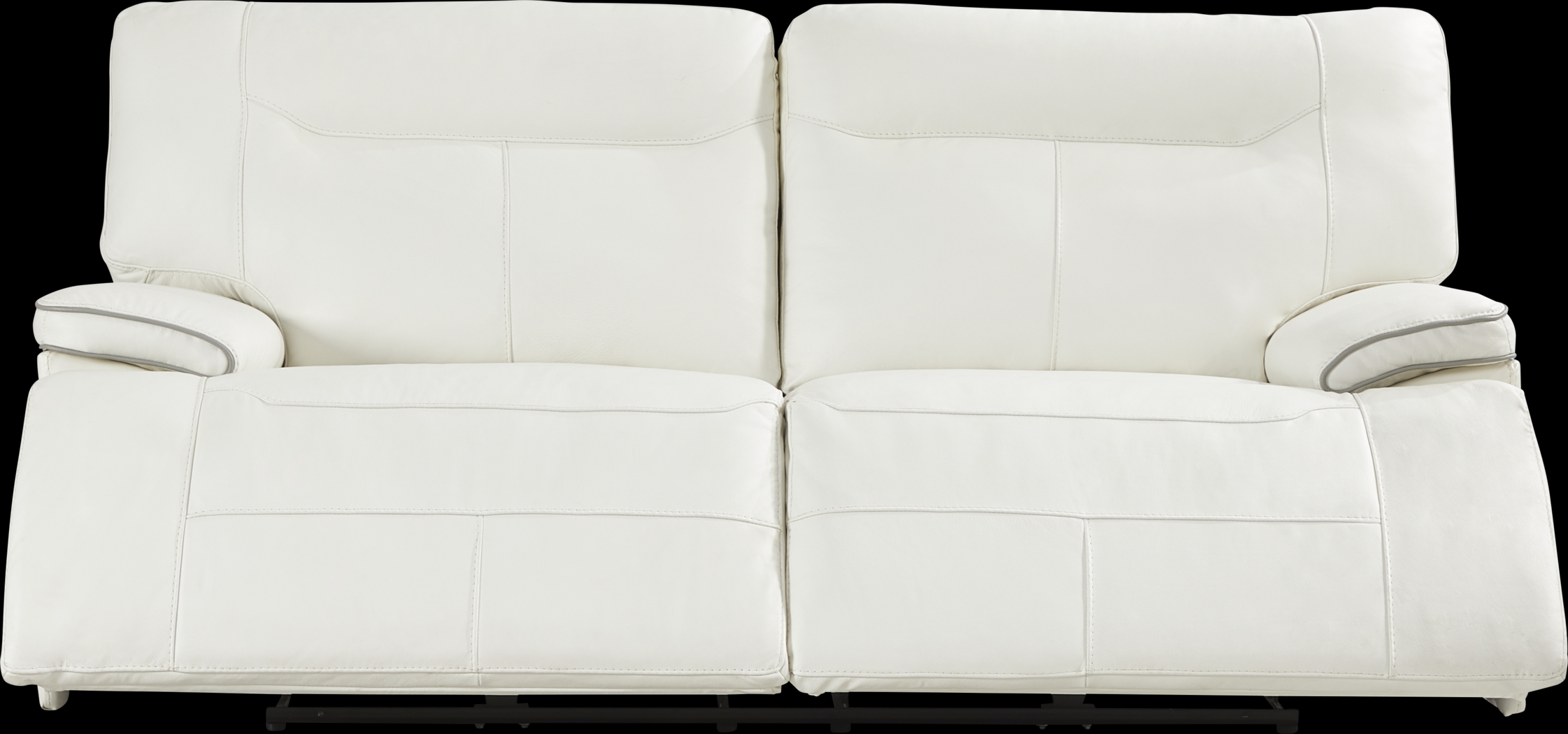 Bernsley White Leather Reclining Sofa - Thumbnail - Image 2