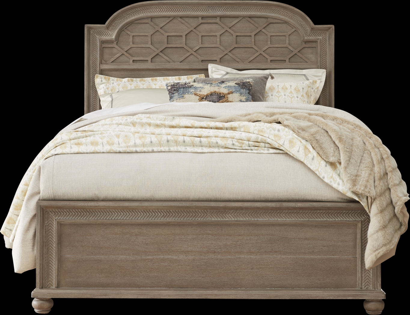 Cindy Crawford Home Abbington Gray 3 Pc Queen Panel Bed - Thumbnail - Image 1