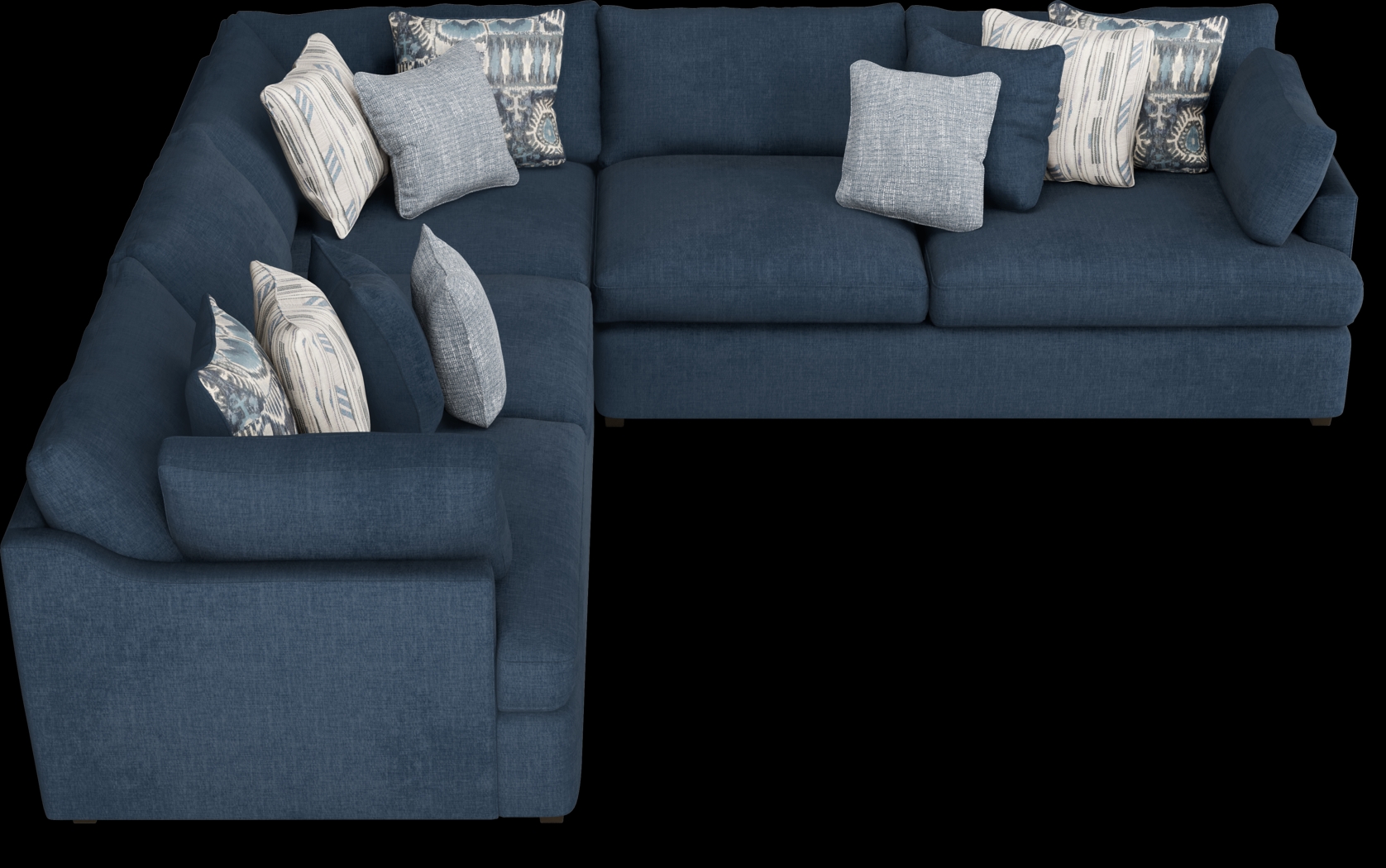 Cindy Crawford Home Aldon Boulevard Navy 3 Pc Sectional - Thumbnail - Image 4