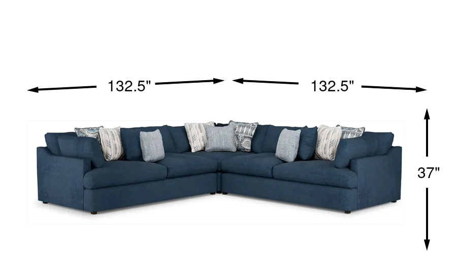 Cindy Crawford Aldon Boulevard Navy Blue Polyester Fabric 3 Pc