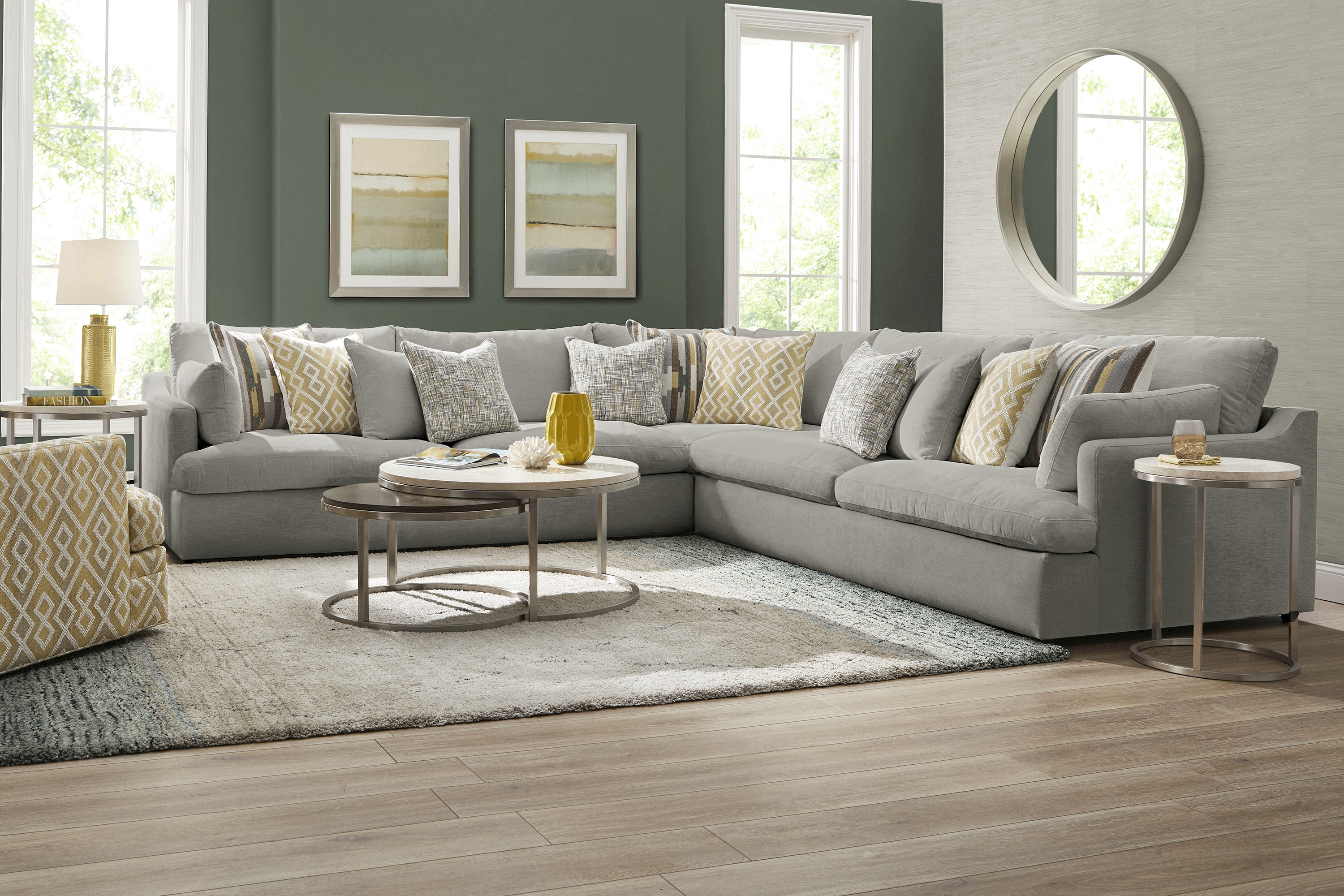 Aldon Park Gray 3 Pc Sectional - Thumbnail - Image 2