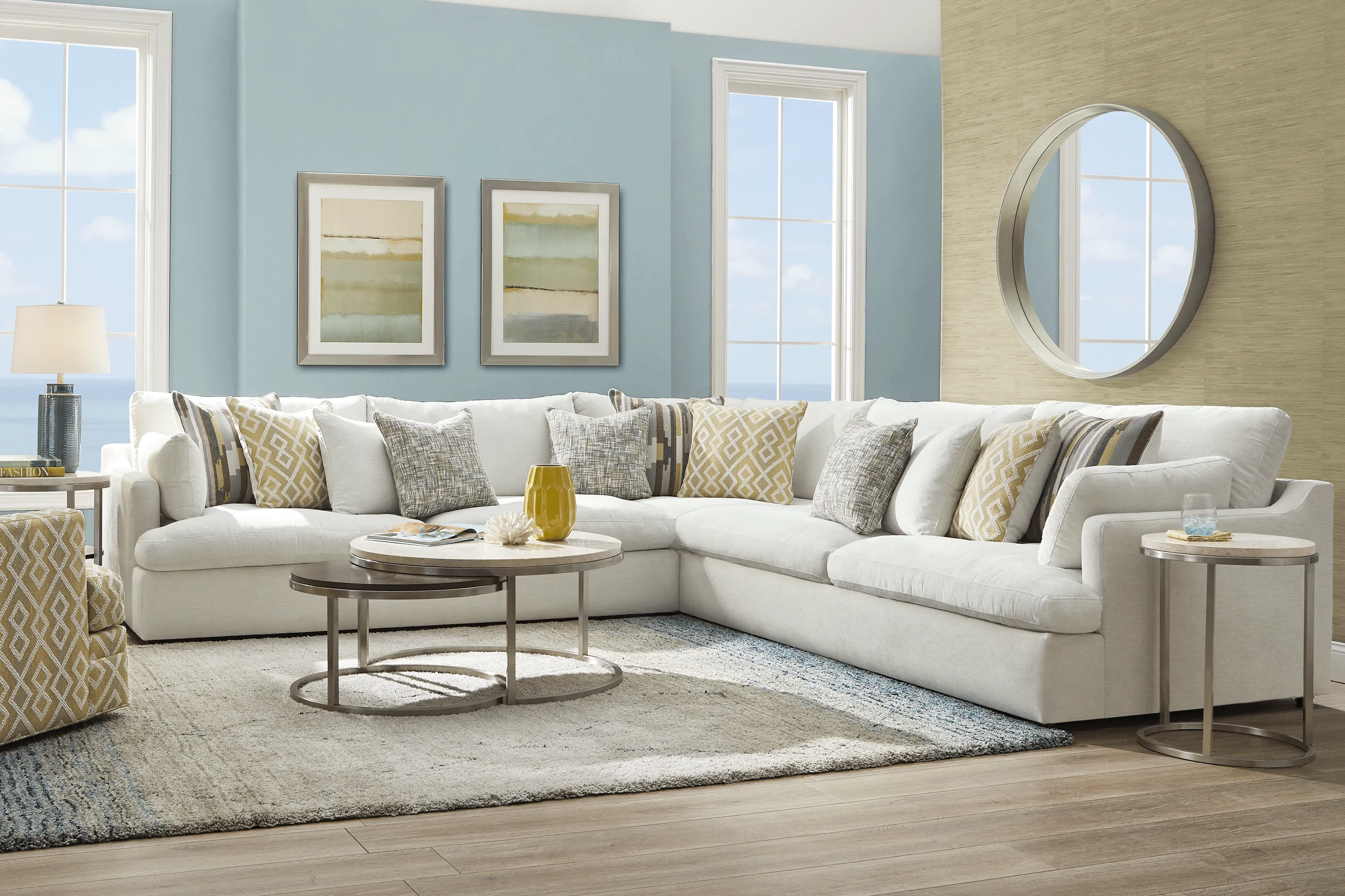 Aldon Park White 3 Pc Sectional - Thumbnail - Image 2