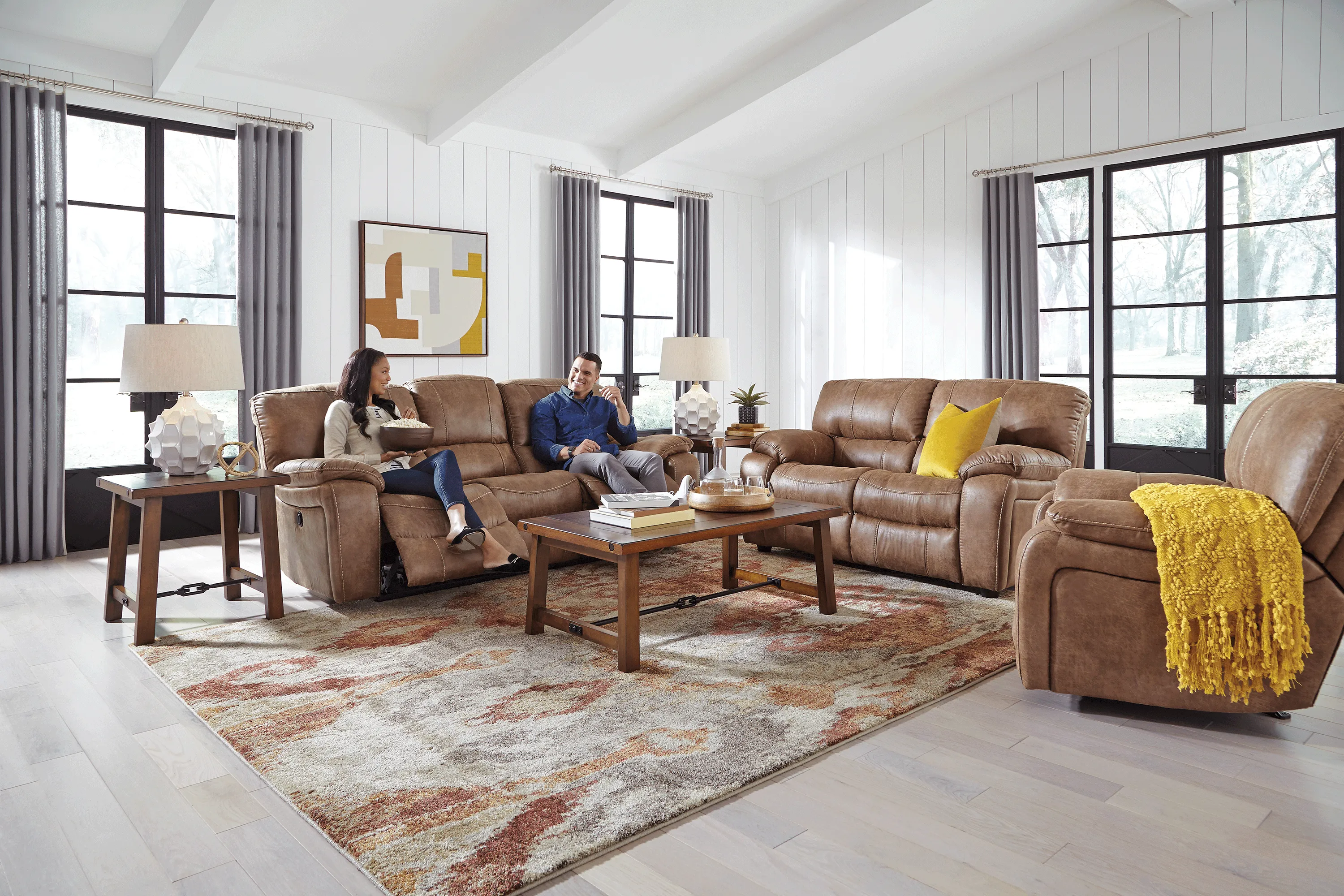 Alpen Ridge Silt 3 Pc Living Room with Reclining Sofa - Thumbnail - Image 2