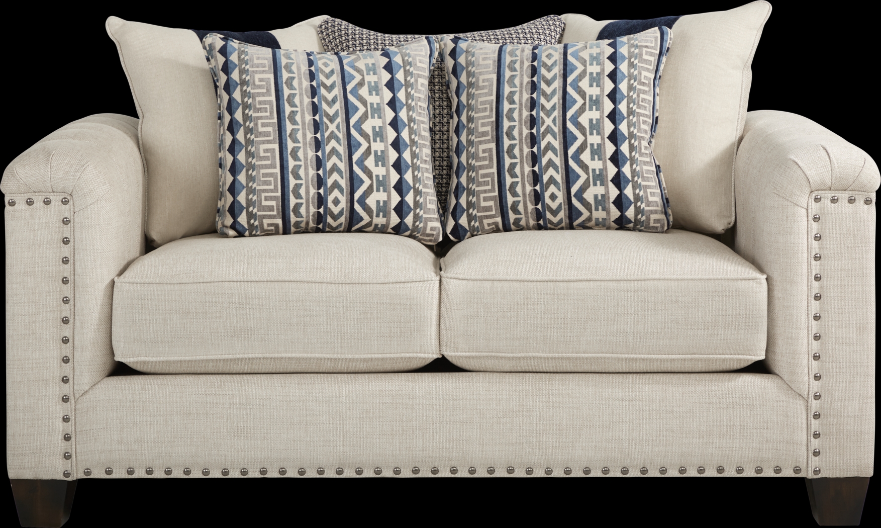 Cindy Crawford Home Asher Place Beige Loveseat - Thumbnail - Image 1