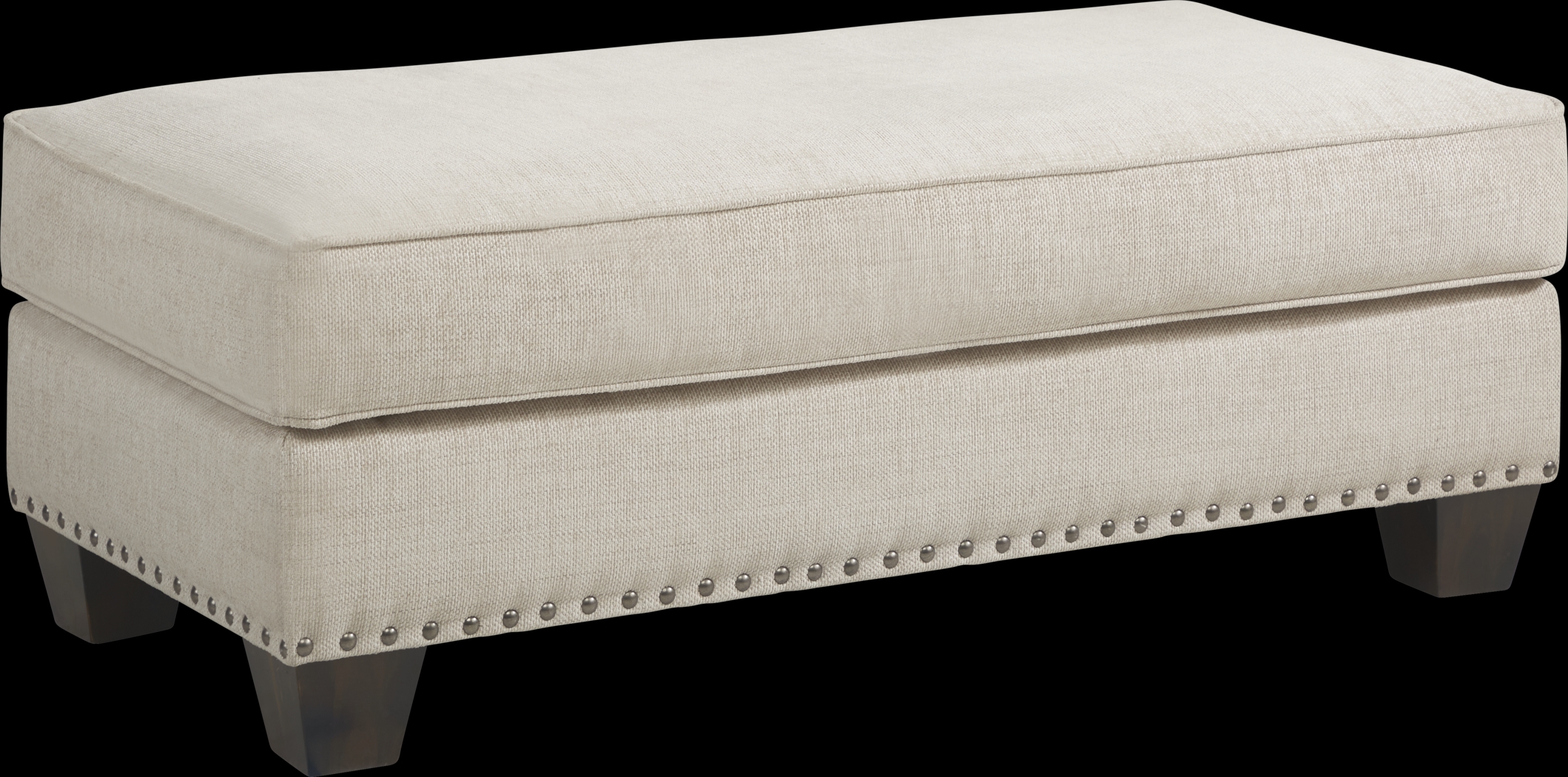 Cindy Crawford Home Asher Place Beige Ottoman - Thumbnail - Image 1
