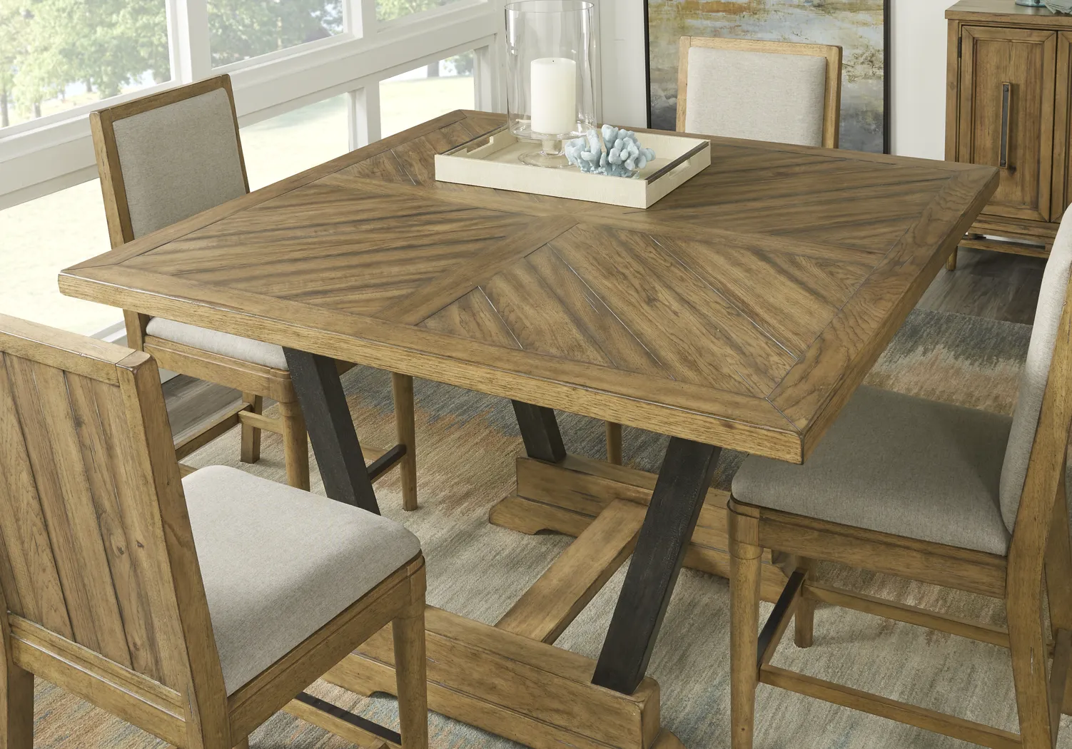 Cindy Crawford Home Aspen Lakes Hickory Counter Height Dining Table - Thumbnail - Image 2