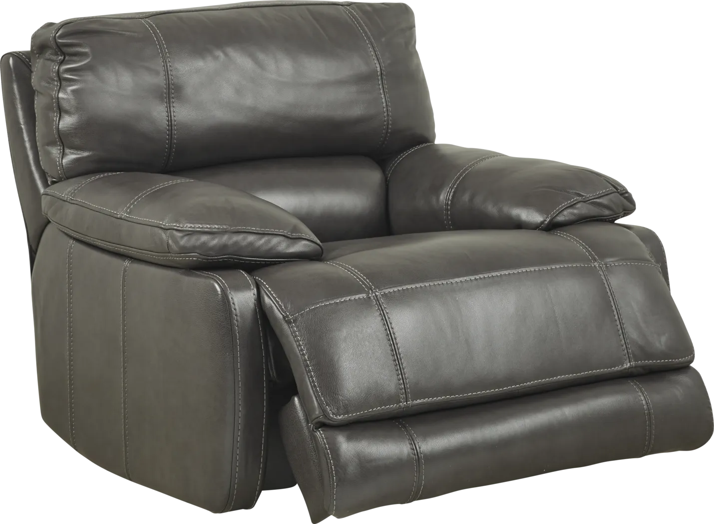 Cindy Crawford Home Auburn Hills Steel Leather Power Recliner - Thumbnail - Image 2