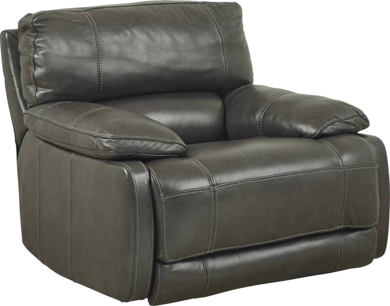 Cindy Crawford Home Auburn Hills Steel Leather Power Recliner - Thumbnail - Image 1