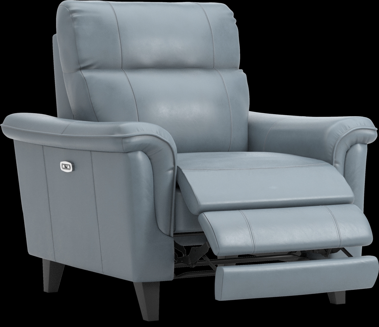 Cindy Crawford Home Avezzano Blue 3 Pc Leather Living Room with Dual Power Reclining Sofa - Thumbnail - Image 13