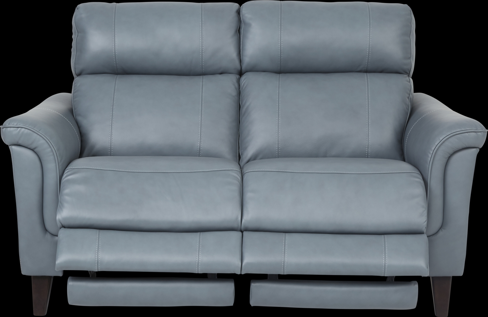 Cindy Crawford Home Avezzano Blue Dual Power Reclining Leather Loveseat - Thumbnail - Image 2