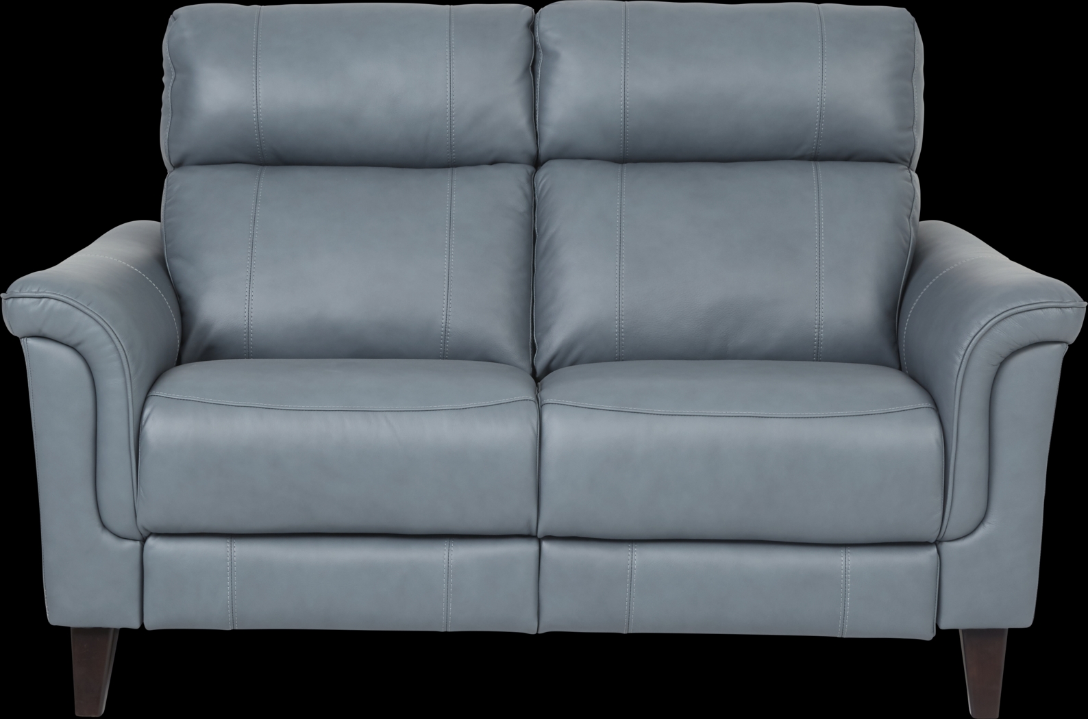 Cindy Crawford Home Avezzano Blue Dual Power Reclining Leather Loveseat - Thumbnail - Image 1