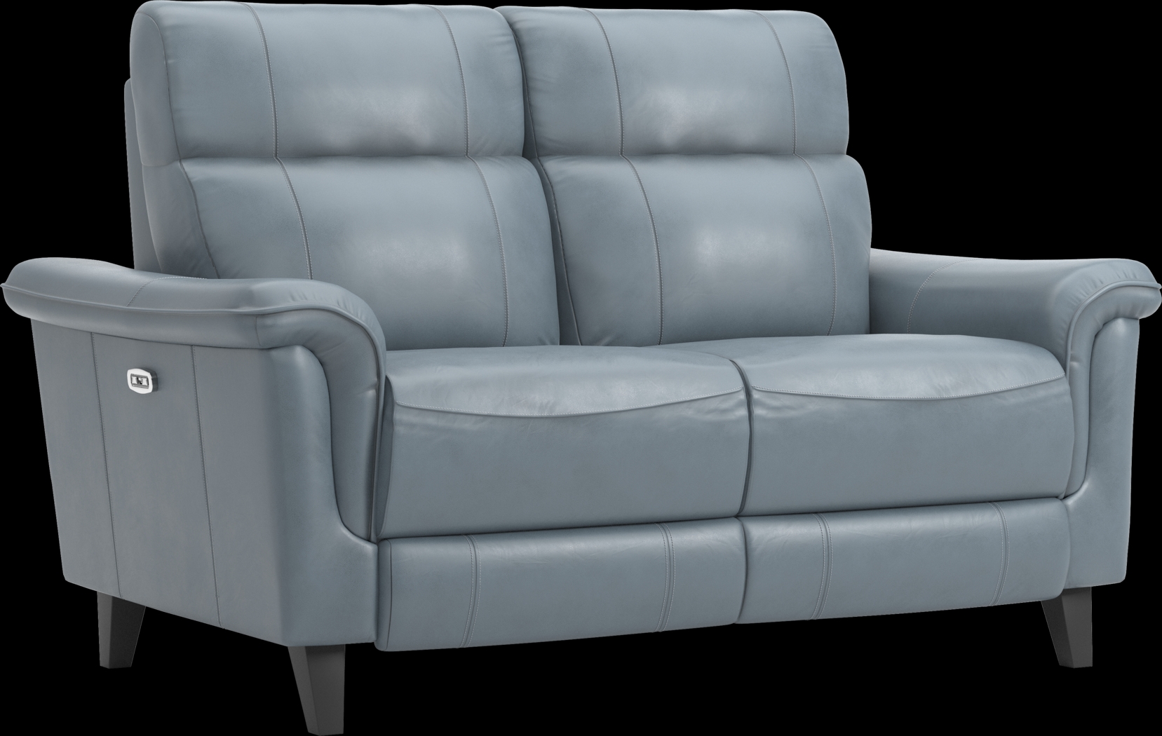 Avezzano Blue Dual Power Reclining Leather Loveseat - Thumbnail - Image 3
