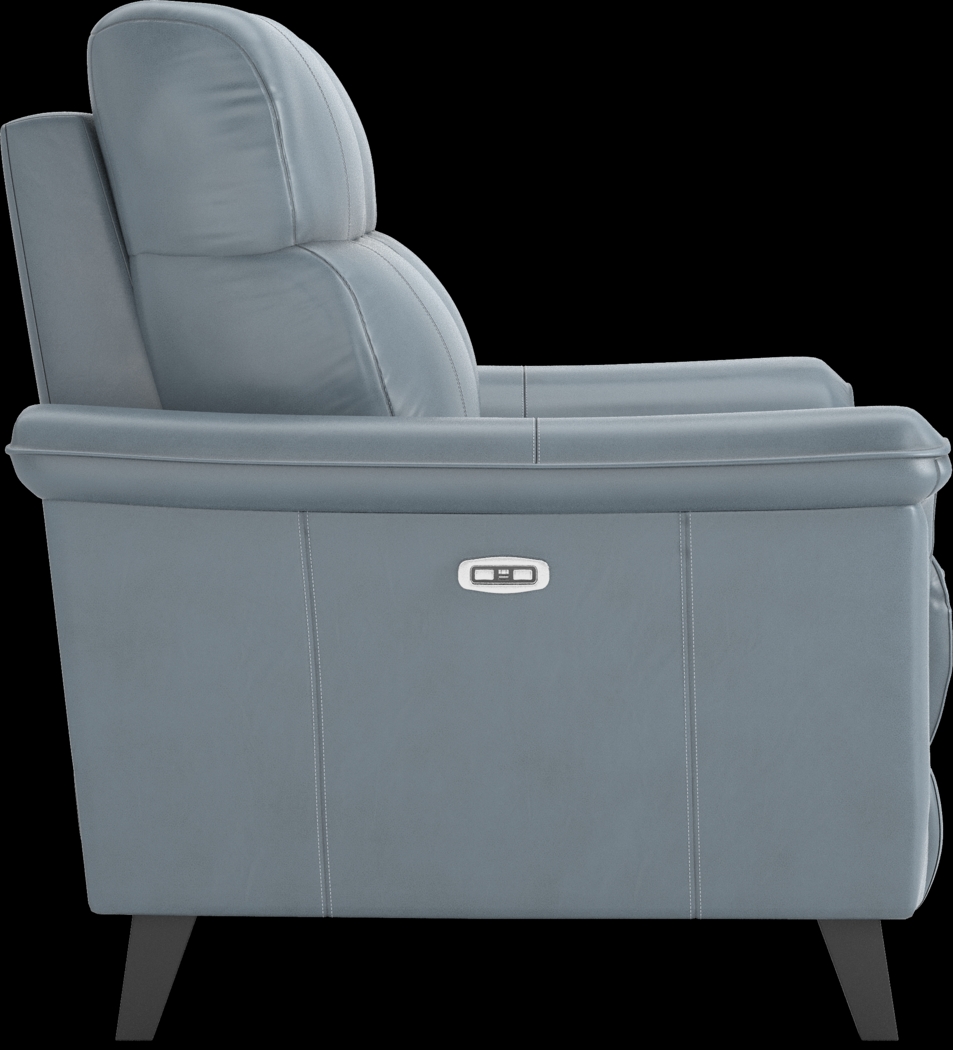 Avezzano Blue Leather 2 Pc Dual Power Reclining Living Room - Thumbnail - Image 10