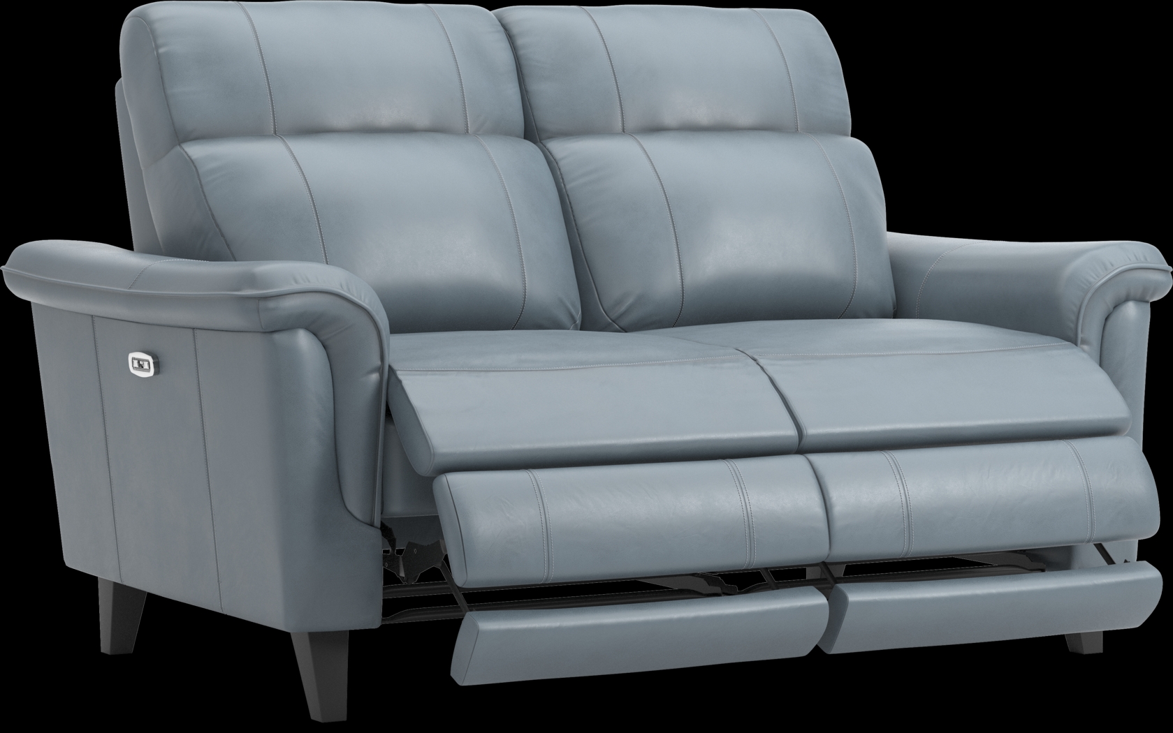 Avezzano Blue Leather 2 Pc Dual Power Reclining Living Room - Thumbnail - Image 12