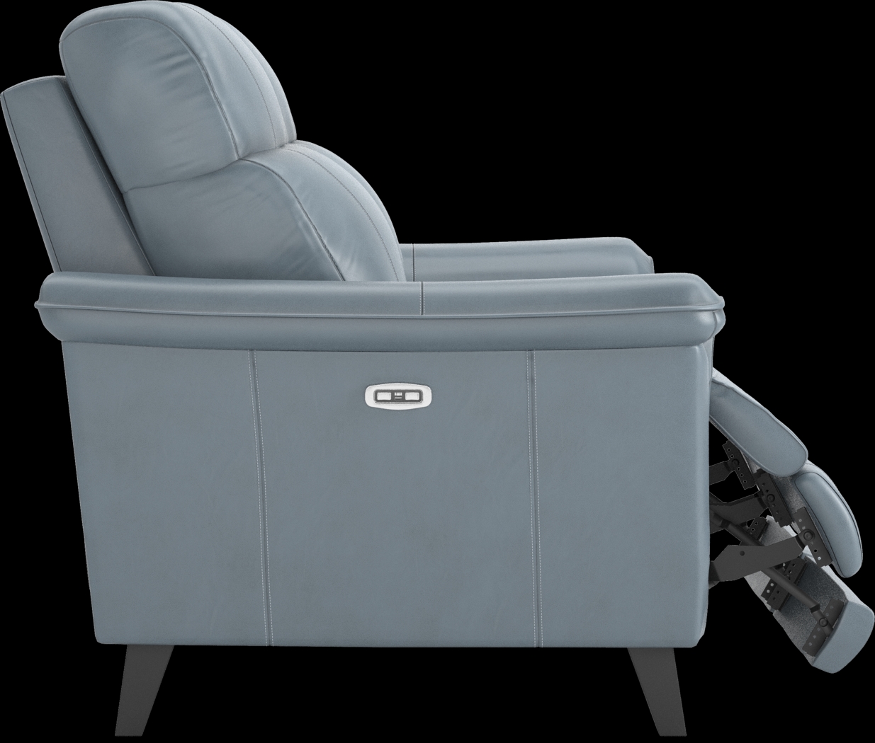 Avezzano Blue Leather 2 Pc Dual Power Reclining Living Room - Thumbnail - Image 13