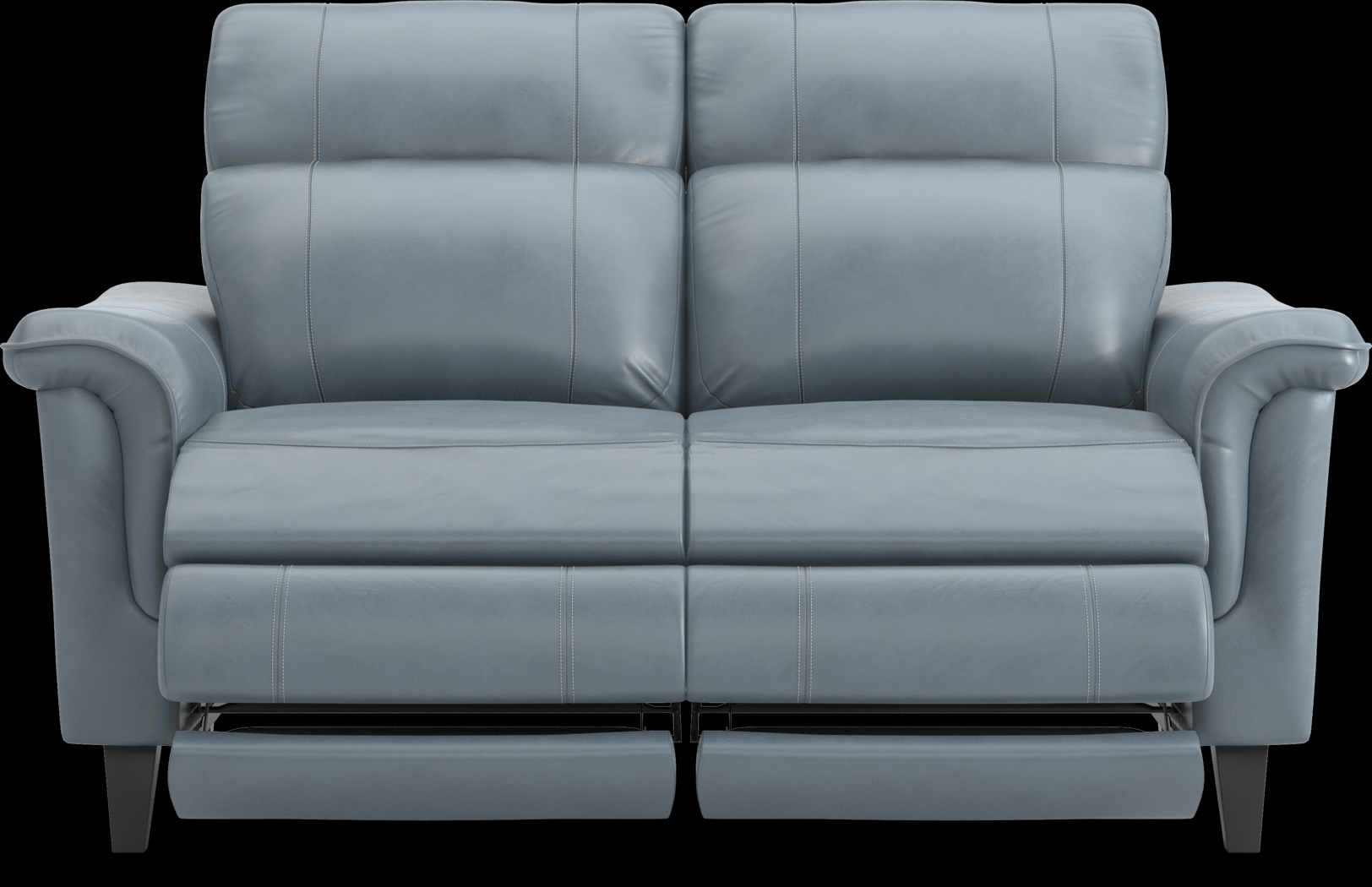 Avezzano Blue Dual Power Reclining Leather Loveseat - Thumbnail - Image 1