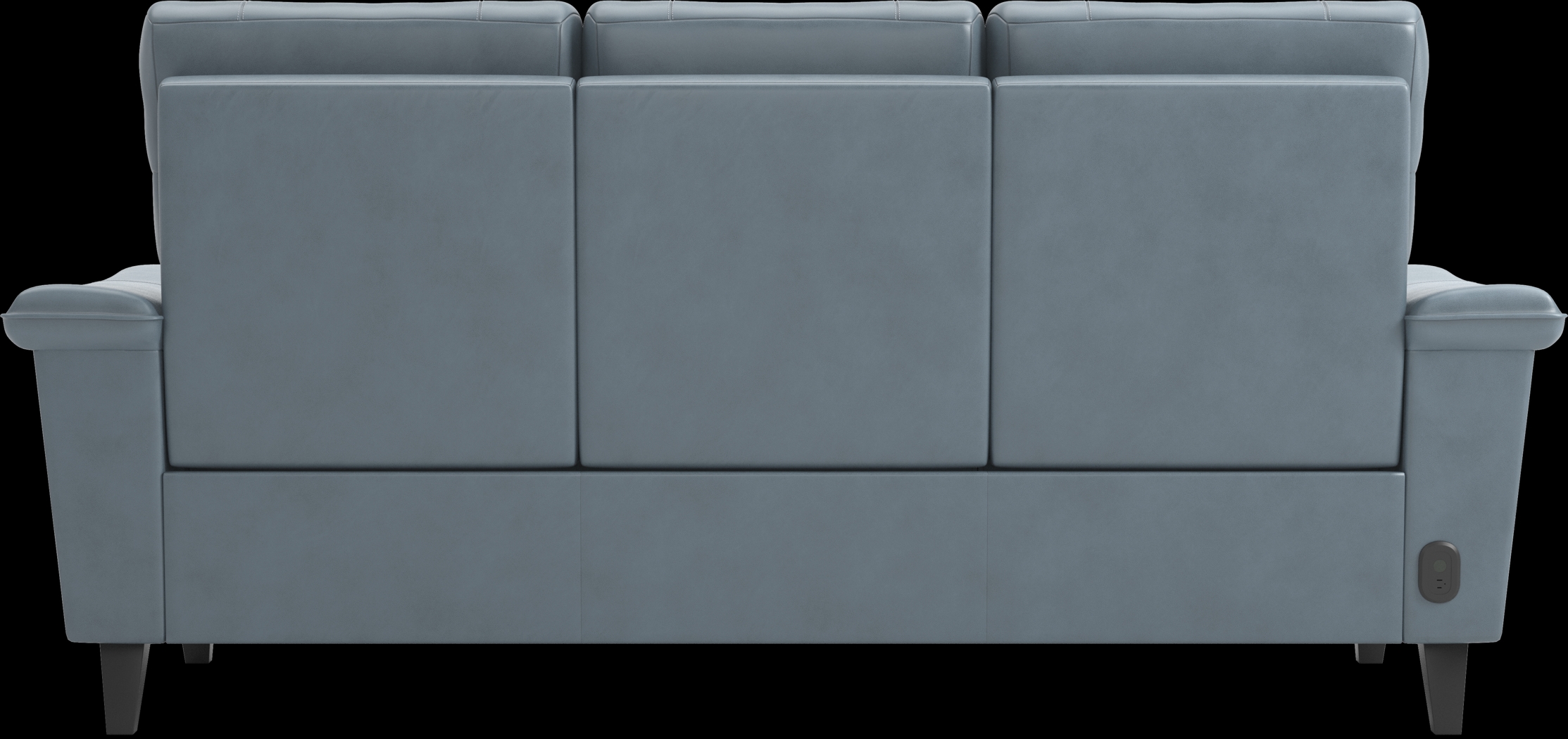 Cindy Crawford Home Avezzano Blue 3 Pc Leather Living Room with Dual Power Reclining Sofa - Thumbnail - Image 4