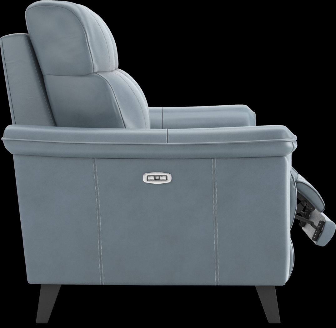 Cindy Crawford Home Avezzano Blue 3 Pc Leather Living Room with Dual Power Reclining Sofa - Thumbnail - Image 8