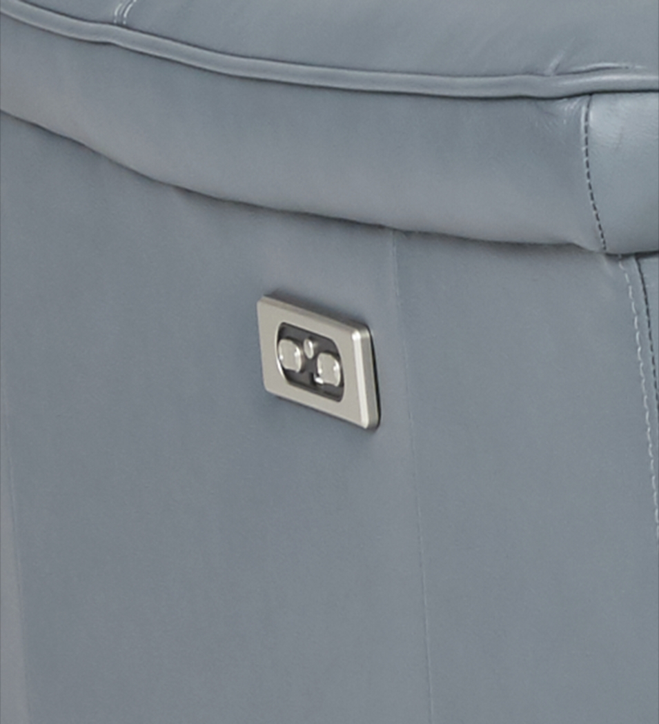 Avezzano Blue Leather 5 Pc Living Room with Dual Power Reclining Sofa - Thumbnail - Image 6