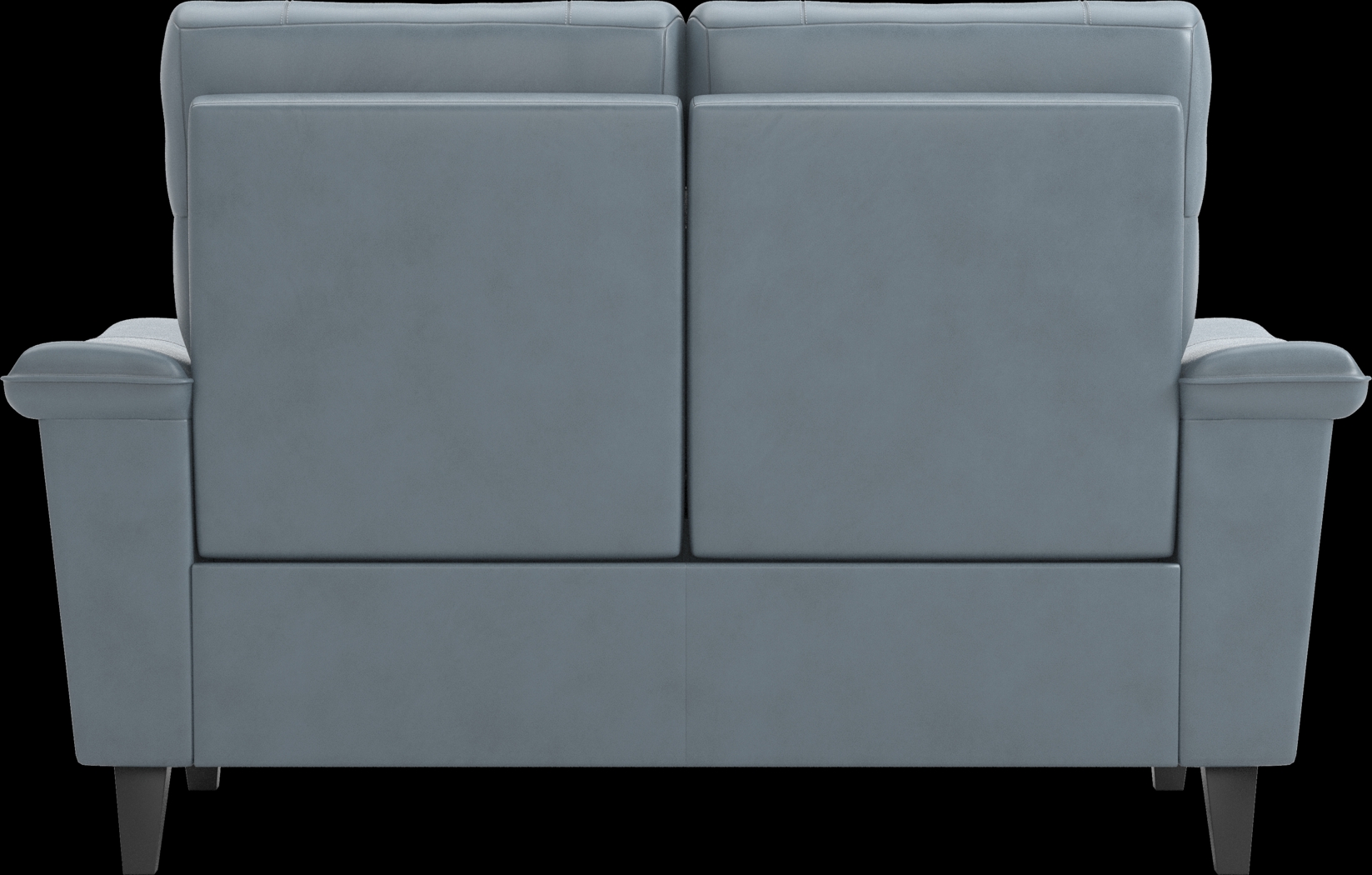 Cindy Crawford Home Avezzano Blue Leather Loveseat - Thumbnail - Image 4