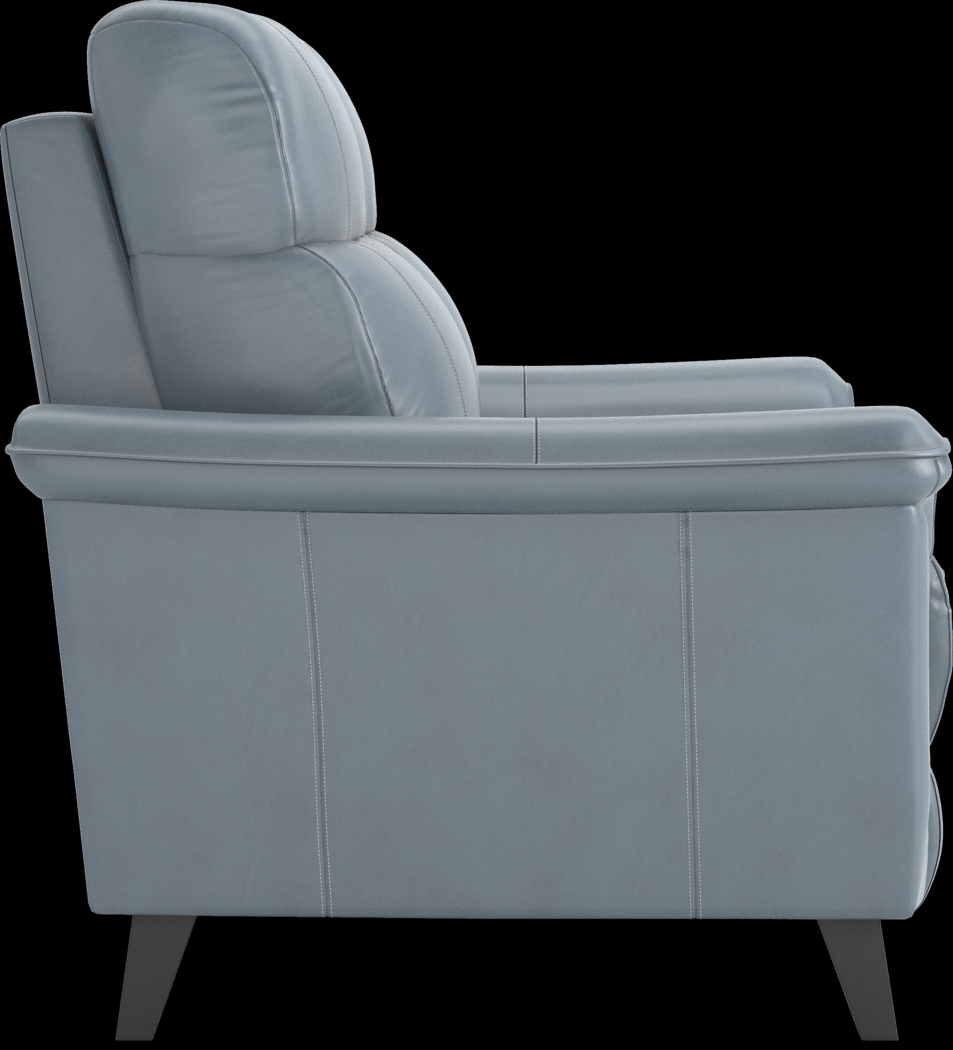 Cindy Crawford Home Avezzano Blue 3 Pc Leather Living Room with Dual Power Reclining Sofa - Thumbnail - Image 12