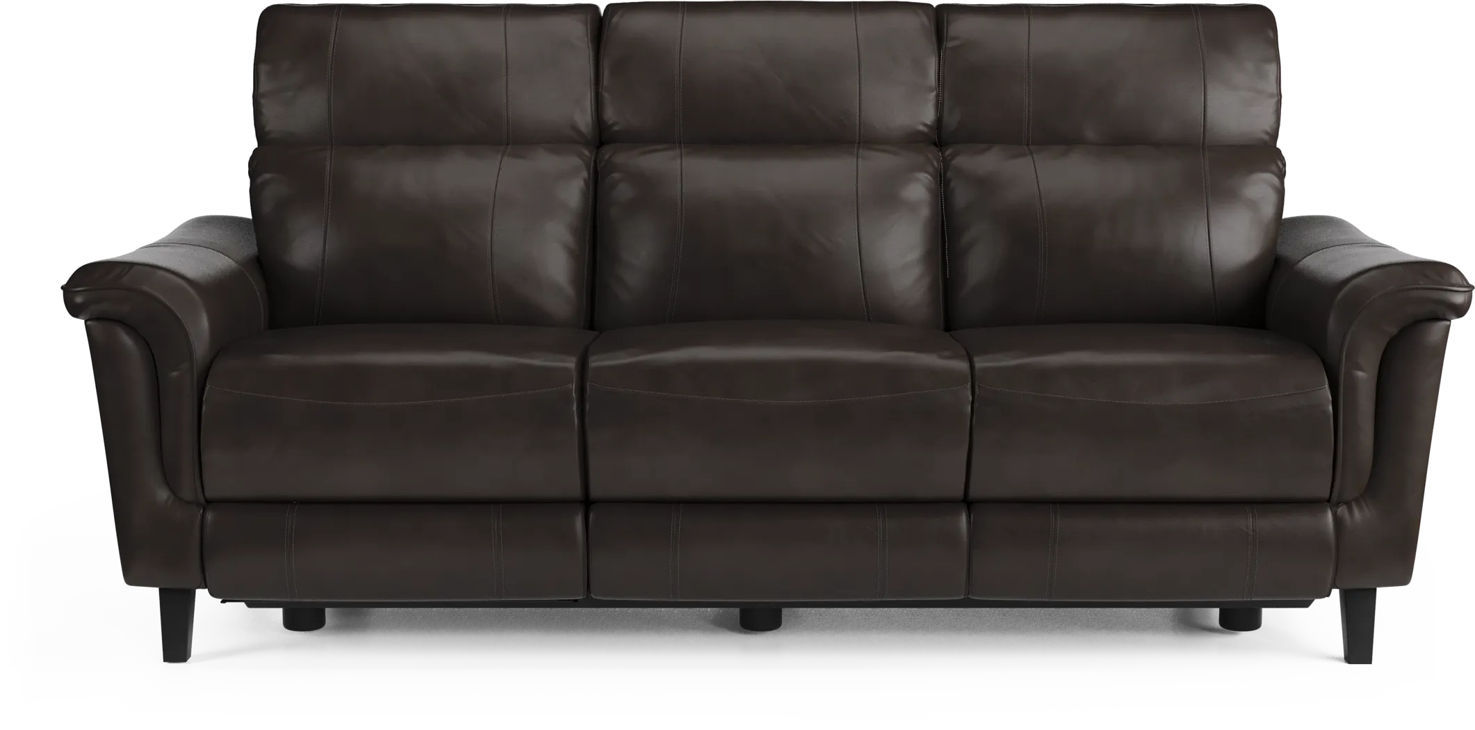 Cindy Crawford Home Avezzano Brown Dual Power Reclining Leather Sofa - Thumbnail - Image 1
