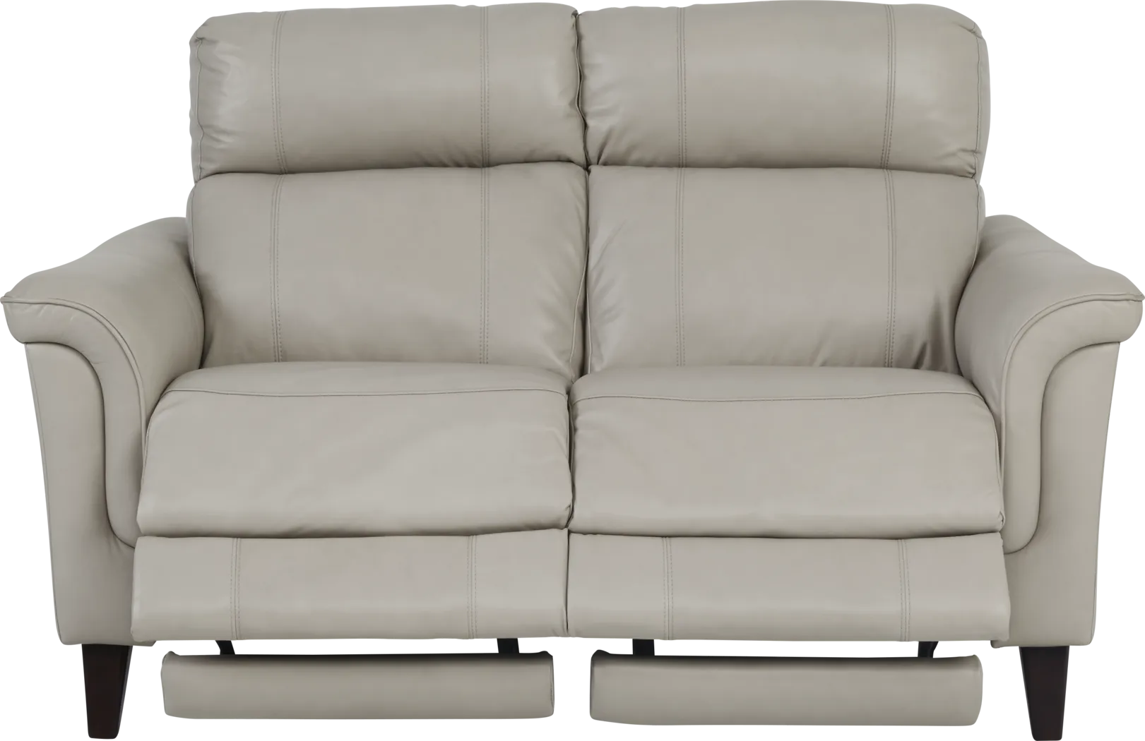 Cindy Crawford Home Avezzano Stone Dual Power Reclining Leather Loveseat - Thumbnail - Image 2