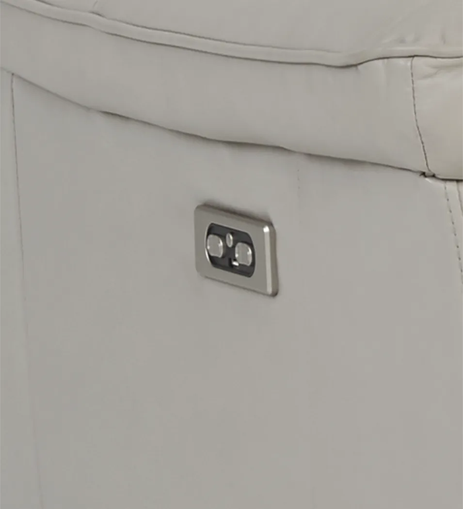 Avezzano Stone Dual Power Reclining Leather Loveseat - Image 9