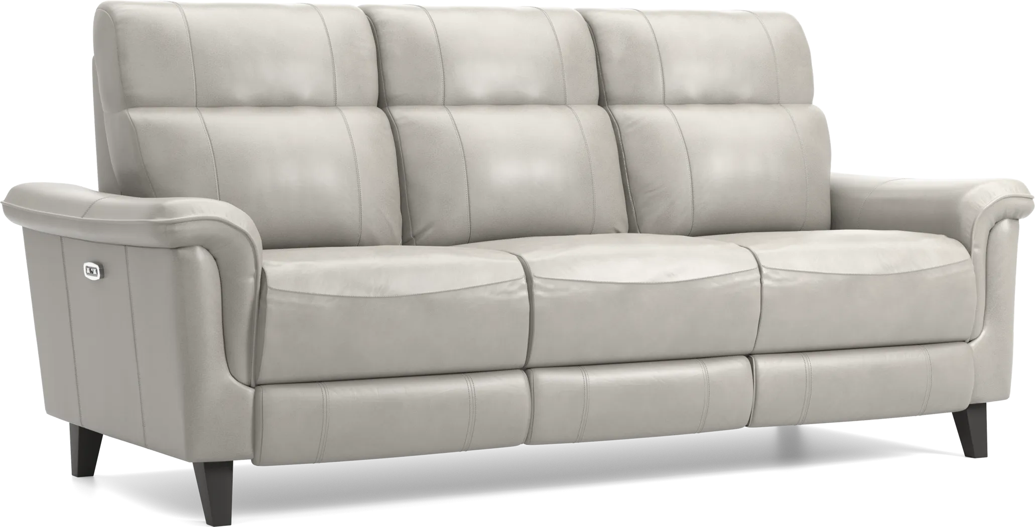 Cindy Crawford Home Avezzano Stone Dual Power Reclining Leather Sofa - Thumbnail - Image 2