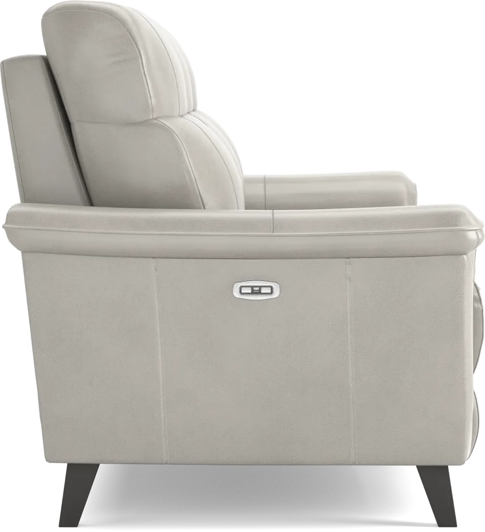 Cindy Crawford Home Avezzano Stone Dual Power Reclining Leather Sofa - Thumbnail - Image 4