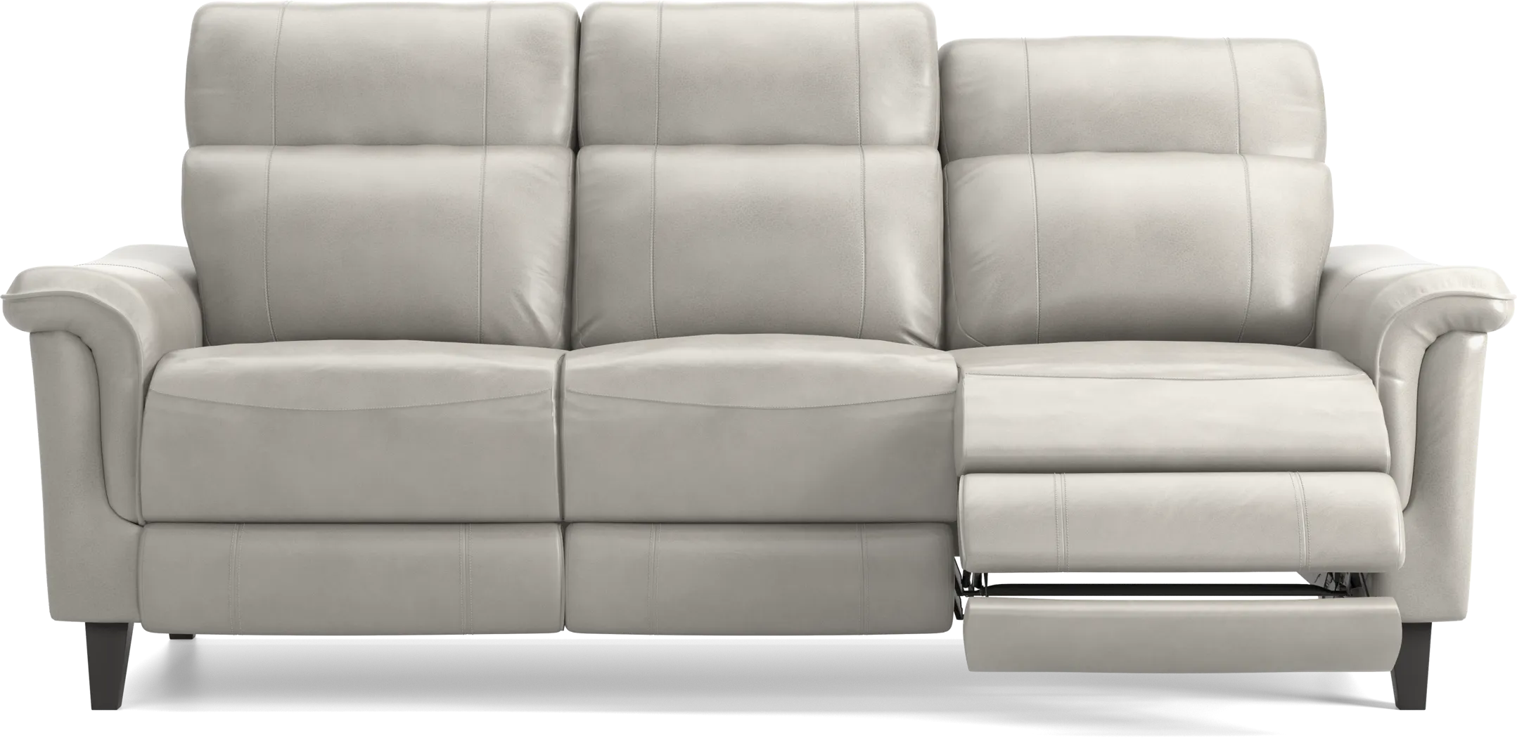 Cindy Crawford Home Avezzano Stone Dual Power Reclining Leather Sofa - Thumbnail - Image 1